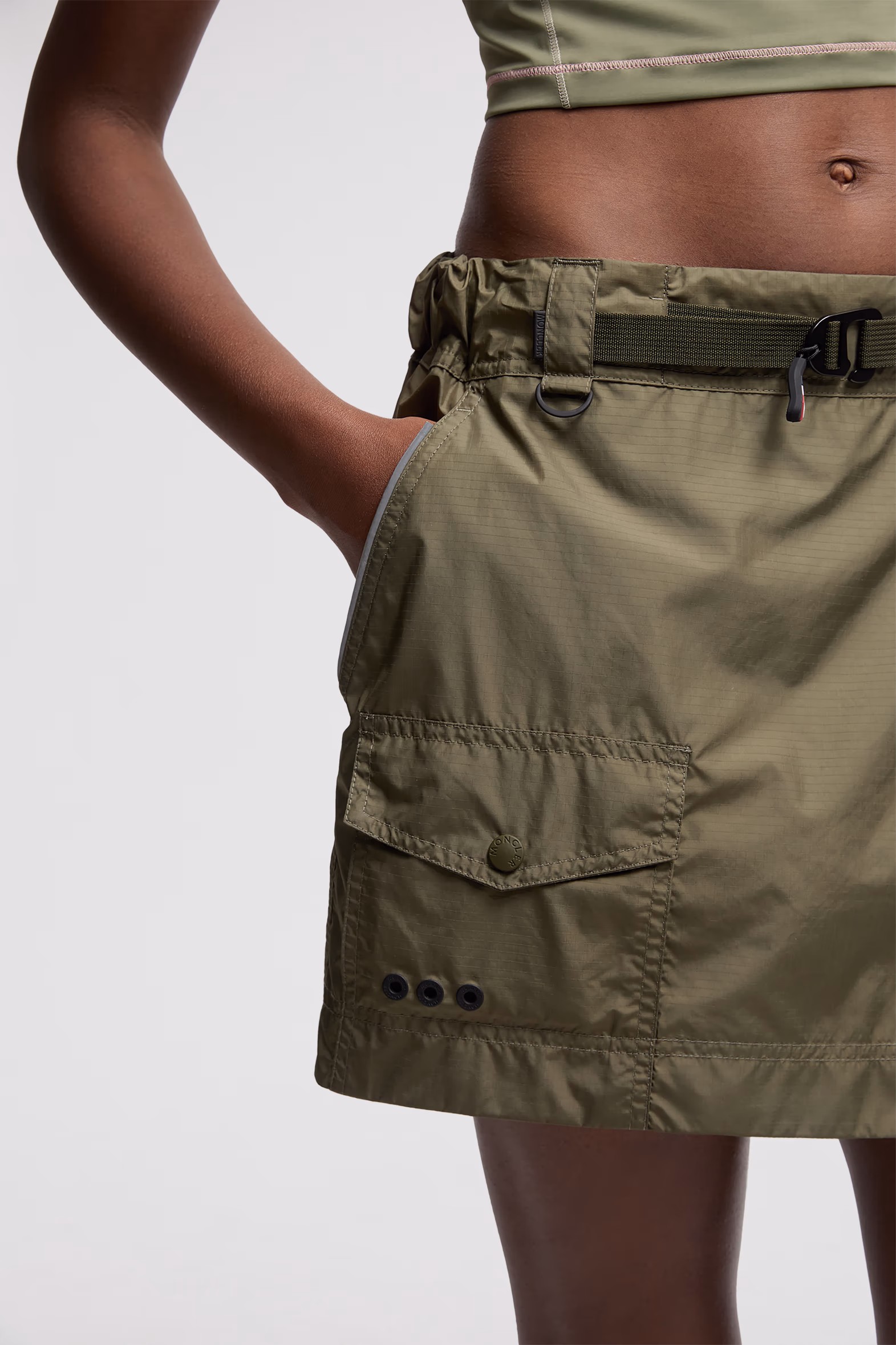 Belted Mini Skort Women Olive Green Moncler 7